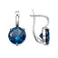 Серебряные серьги с крупным синим фианитом 3388370Д14